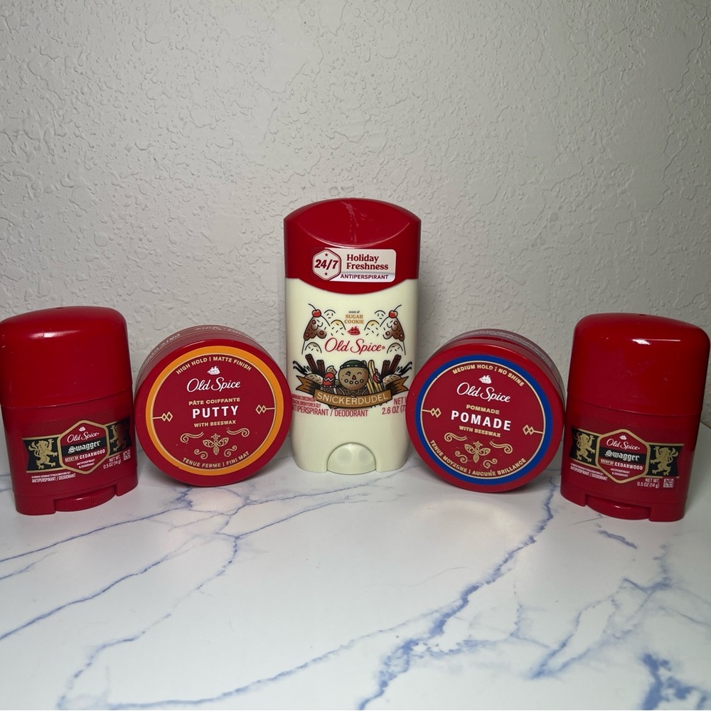 NEW Old Spice Men's Deodorant + Hair Care Bundle of 5